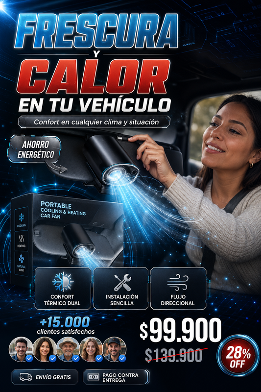 Ventilador Portátil de Enfriamiento y Calefacción para Carro